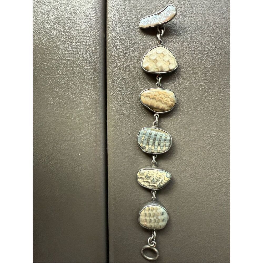 Signed “the Dreamer” By epic the dreamer Sterling Bracelet – Free‑Form Natural S
